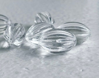 Perline Di Vetro Ceche A Barilotto Lungo Verde Blu 14 X 7 Mm, Perline Intagliate Ovali Di Colore