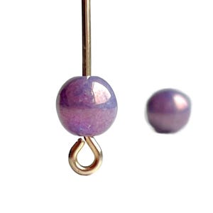 Vintage Lavender Czech Glass Round Beads Picasso Finish 6mm (20)