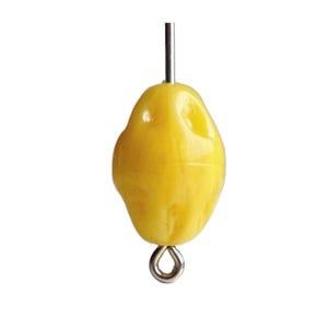 Vintage Dimpled Yellow Oval Lucite Beads 15mm (12)