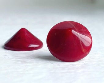 Red Gold Marbled Pointed Resin Cabochons Cabs Flatbacks 15mm (12)