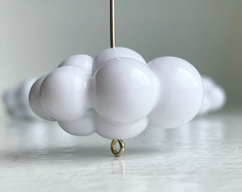 Chunky White Acrylic Cloud Beads 33mm (6)