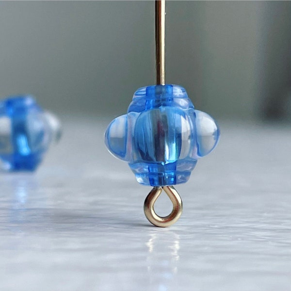 Blue Acrylic Bicone Lantern Shaped Beads 10mm (25)