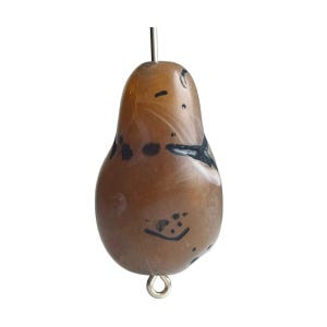 Vintage Brown Black Nugget Teardrop Lucite Drop Beads Matte 29mm (6)