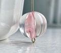 Clear Acrylic Fluted Round Beads Pale Pink Core 17mm (10) Corrugated Pumpkin