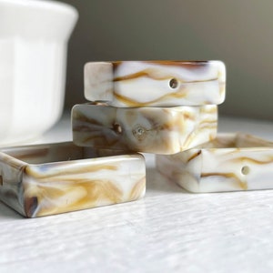 Acrylic White Gold Marbled Square Bead Frames 28mm 4 image 2