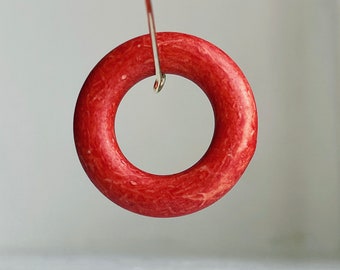 Vintage Matte Orange Lucite Hoop Pärlor Oborrade Ringbitar (29 mm)