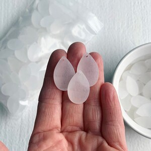 Acrylic Crystal Clear Pendant Drop Frosted Teardrop Beads Matte 25mm 12 image 5