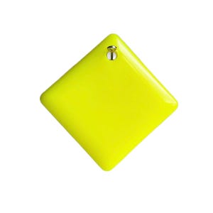 Vintage Retro Lucite Square Yellow Pendant Beads 47mm (2)