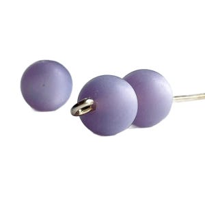 Vintage Round Purple Lavender Lucite Moon Glow Beads 8mm Matte Finish (20)