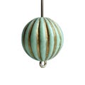 Mint Green Gold Fluted Round Acrylic Melon Beads 16mm (10)