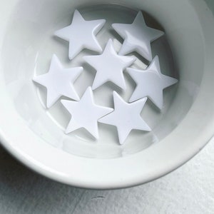 Vintage White Lucite Star Beads 28mm 8 image 4