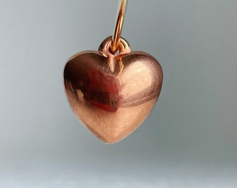 Vintage Copper Heart Charms Beads Drops 12mm (8)