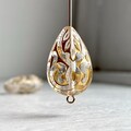 Chunky Crystal Clear Gold Etched Teardrop Acrylic Chubby Drop Beads 26mm (6)