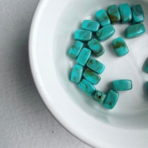 Marbled Turquoise Brown Rounded Acrylic Rectangle Beads 13mm 20 image 3