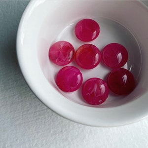 Hot Pink White Marbled Acrylic Pillow Coin Beads 22mm 8 image 3