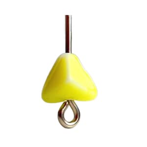 Vintage Yellow White Czech Glass Triangle Pyramid Beads 7x8mm (14 beads)