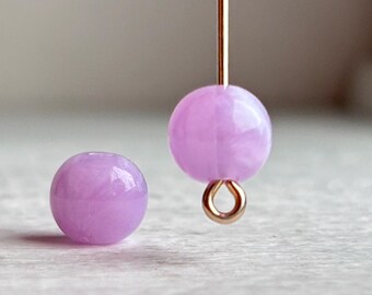 Amethyst Pastel Purple White  Marbled Round Acrylic Beads 8mm (30)