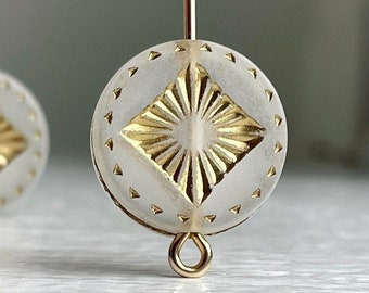 Geätzte Matte Kristall Gold Acryl Münze Perlen gefrostet 15mm (16)