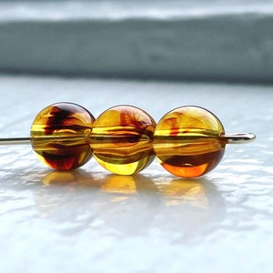 Vintage Tortoise Tortoiseshell Round Lucite Beads 8mm 25 image 5