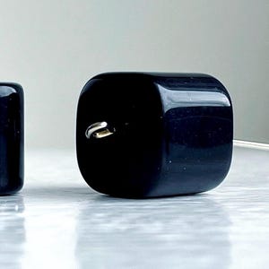 Black Acrylic Rounded Square Cube Beads 16mm (8)