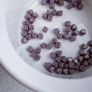 Vintage Beads Czech Glass Lavender Picasso Bicone Beads 6mm 20 image 5