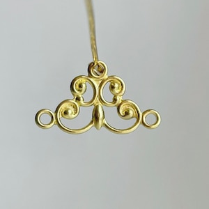 Raw Brass Oval Curved Floral Filigree Connector Findings 18mm (20) RB4