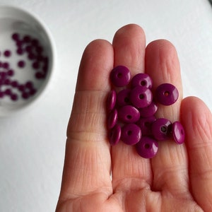 Vintage Plum Acrylic Spacer Disc Beads 8mm 30 image 2