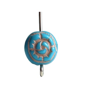 Etched Blue Carved Acrylic Flower Beads 10mm (25)