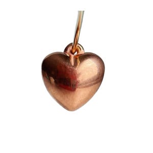 Vintage Copper Heart Charms Beads Drops 12mm (8)