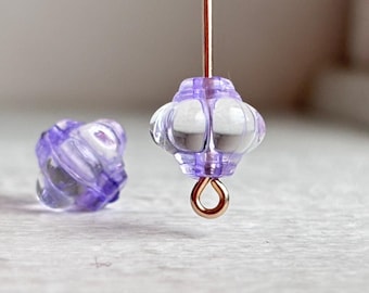 Purple Acrylic Bicone Lantern Shaped Beads 10mm (25)