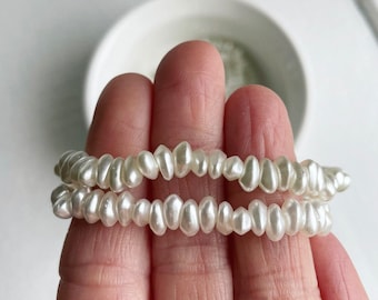 Vintage Lucite Beads Strand Pearl Nugget Spacer Pearly White 6mm (500)