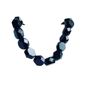 Czech Glass Table Cut Jet Black Faceted Oval Window Beads Strand 6mm (25)