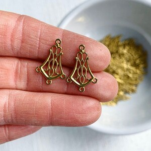 Raw Brass 4 Loop Filigree Connectors Findings 20mm 16 image 3