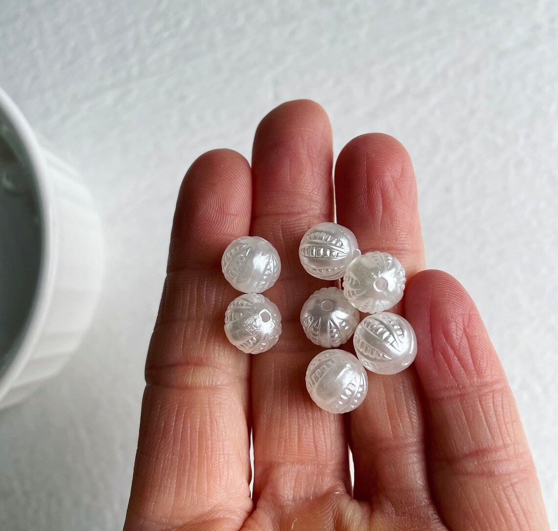 Pearly Pearl Textured Bumpy Acrylic Round Beads 9mm (20) - Etsy