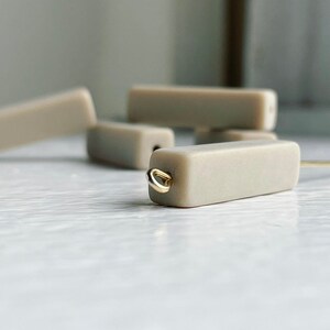 Vintage Tan Beige Lucite Rectangle Beads 26mm Matte Finish 12 image 1