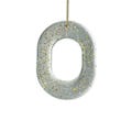 Acrylic Crystal Clear Gold Glitter Confetti Flat Oval Pendant Drop Beads 39mm (4)
