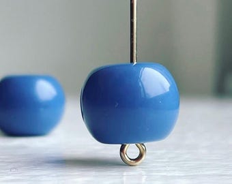 16 Blue Barrel Acrylic Spacer Beads 13mm