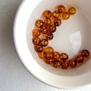 Tortoise Topaz Gold Star Acrylic Round Beads Tortoiseshell 10mm (20) image 4