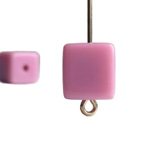 Raspberry Pink Acrylic Square Cube Box Beads 10mm (20)