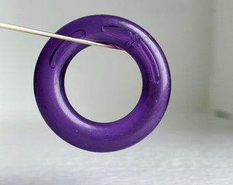 Vintage Lucite Purple Hoop Ring Pieces 31mm (4) Jewelry Supplies