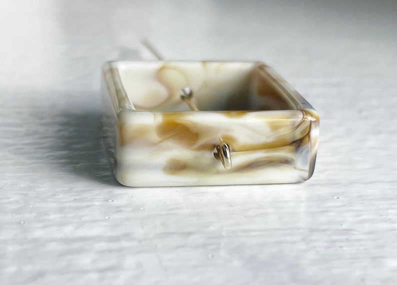 Acrylic White Gold Marbled Square Bead Frames 28mm 4 image 3