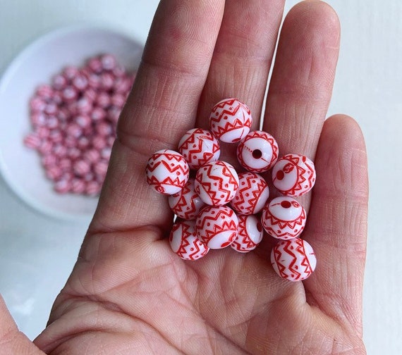 Afrcan Zg Zag Etched BG Bone Bead Afrcan Batk Bone Beads from