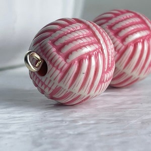 Carved Round Pink Cream Knot Acrylic Beads 14mm 10 image 3