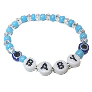 Nazar Baby Perlen Kristall Armband, Schutz gegen den bösen Blick, Kinder, Mamaarmband, Damen,  Namensarmband, personalisierbar