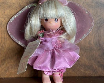 Precious Moments Fairy Doll, Fairy of Laughter Mauve, Vintage 2003 Vinyl Collectible