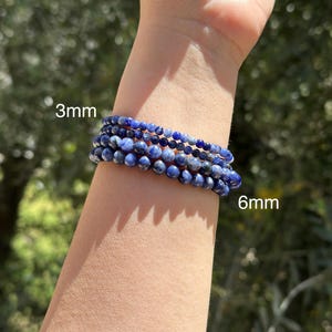 Handmade Sodalite Beaded Bracelet: Natural Blue Gemstone Jewelry