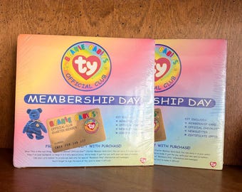 Vintage 1998 Ty Beanie Babies Club Membership Kit, Gold Charter Member Card