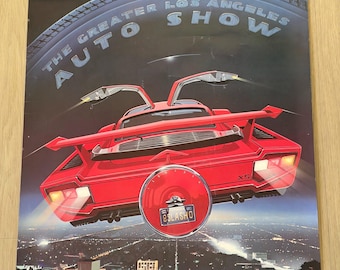Vintage Poster, Hand Signed Harold Cleworth, Greater Los Angeles Auto Show 1984