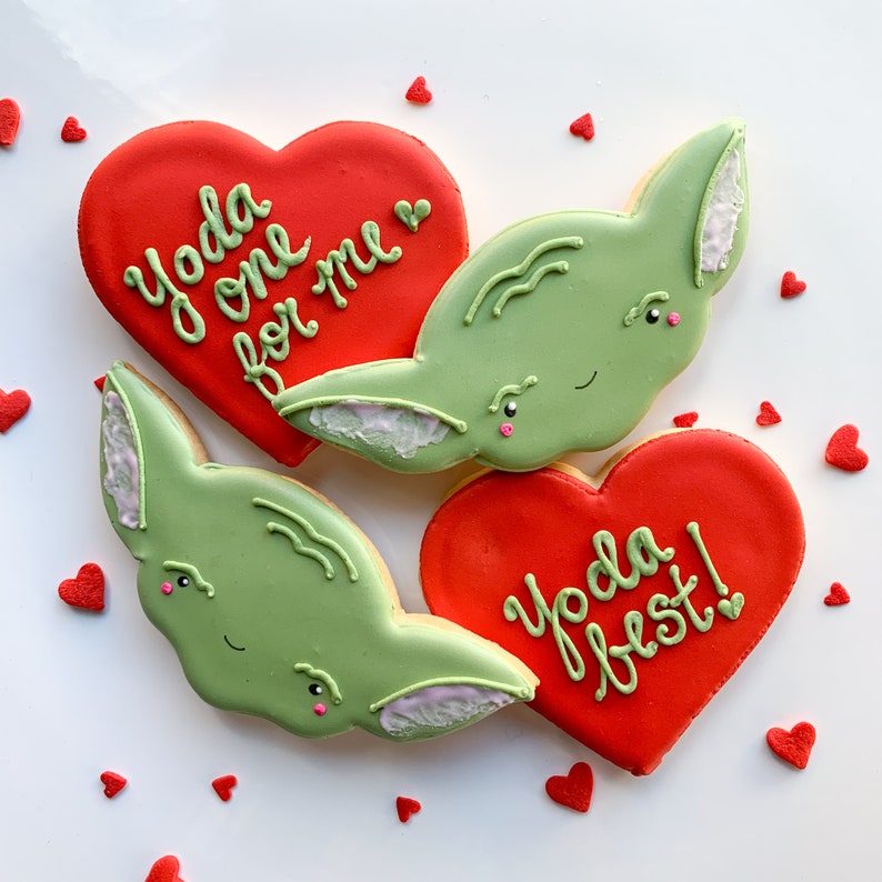 Valentines Day Gift Baby Yoda Valentine's Day Cookie Gift Etsy