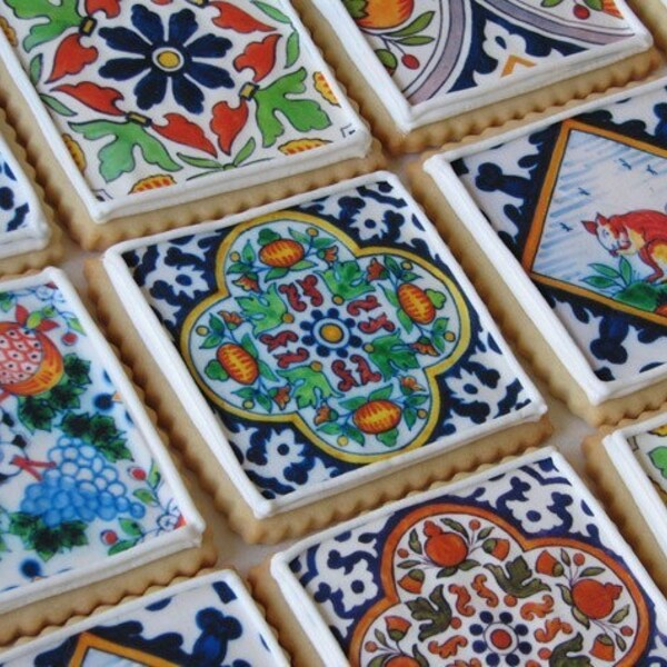 Delft Tile Cookie Gift Box (Vanilla) - Half Dozen